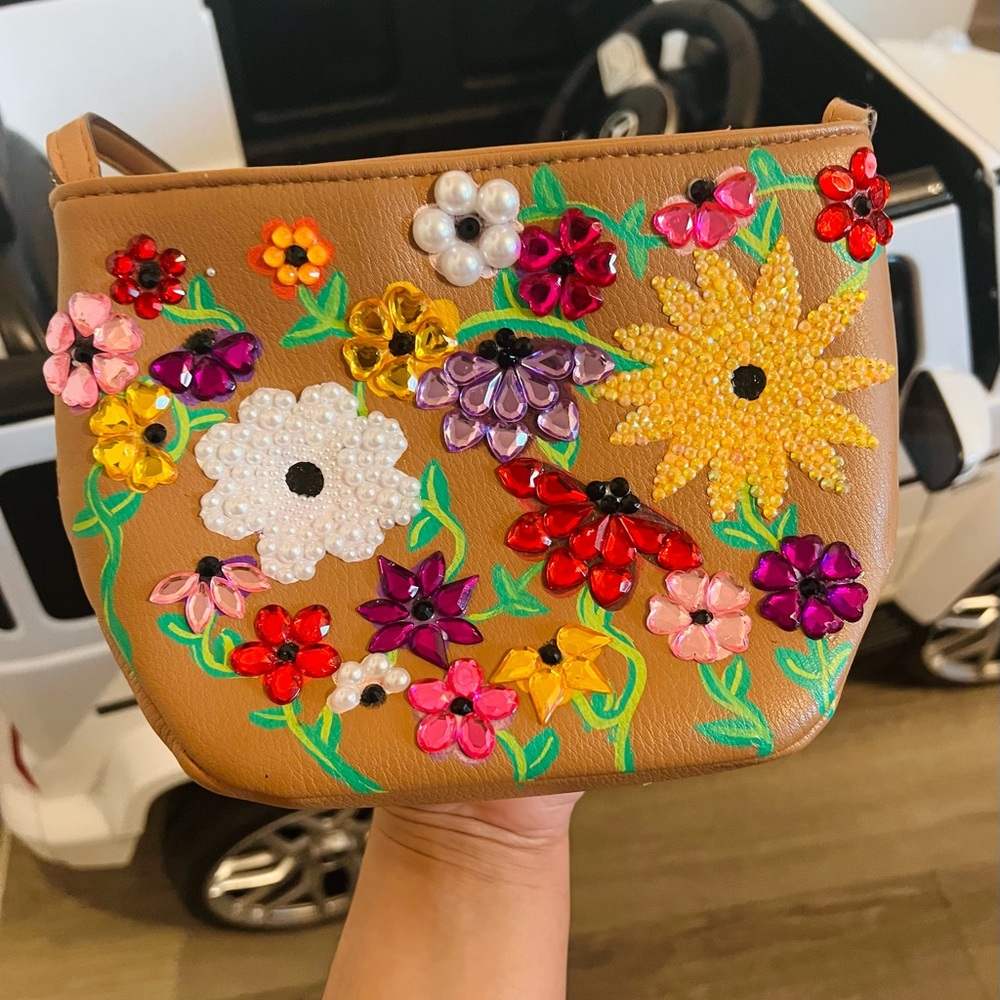 Upthrifted Hand Painted Surprise Song Piano Vinyl Case inspired custom purse